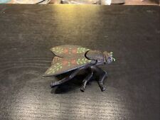 Vintage Cast Iron Flying Bug Match Safe Trinket Box, Painted Wings picture