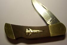 BEAR MGC KNIFE WITH 14K GOLD ARROWHEAD INLAY 3 GM GOLD AGEE CRENSHAW SITE picture