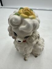 Vintage White Poodle Figurine Mid-Century Josef Original Japan Mini Kitschy picture