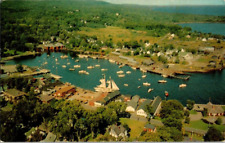 Air View Camden Harbor Penobscot Maine Yacht Club Posted Sedgwick 1965 picture