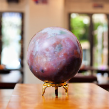 80MM Natural Pink Ocean Jasper Metaphysical Power Aura Decorative Sphere Ball picture