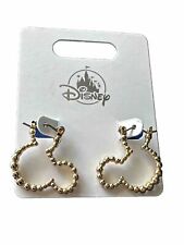 New Disney Parks Mickey Icon Large Hoop Earrings Gold Tone picture