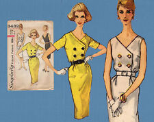Vtg Sewing Pattern Simplicity 3432 Fitted Wiggle Sun Day Dress B 34 FF picture