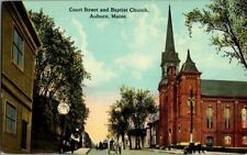 1910. COURT STREET, BAPTIST CHURCH. AUBURN, MAINE. POSTCARD. DC6 picture