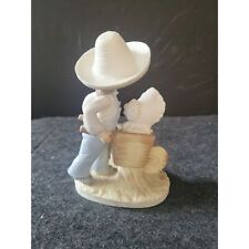 Vintage Lefton Figurine Country Boy Pushing a Bonnet-Wearing Sheep  picture