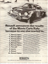 1973 Renault Alpine Vintage Magazine Ad  Monte Carlo Rally picture