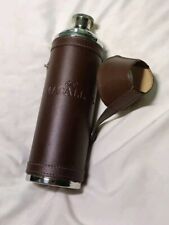 Macallan Vintage Rare Whiskey 7” Flask Wrapped In Leather picture