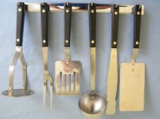 Vintage Flint Arrowhead Stainless Kitchen Utensil Set & Rack picture