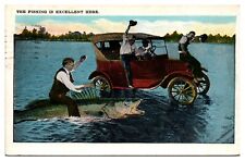 1936 The Fishing Is Excellent Here, Exaggerated Subject Postcard picture