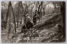 Cowboy Cowgirl Horseback Riding Ranch Kerrville TX RPPC Photo Postcard 1940-50s picture