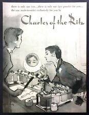 1954 Charles of the Ritz Face Powder Store art by Rene Bouche vintage print ad picture
