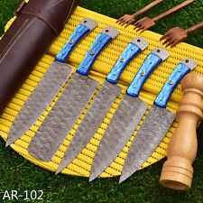 Chef Knives Set 5 Pcs/ Custom Cooking Knives Set/Forged Damascus Steel Chef Set picture