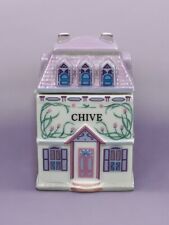 1989 The Lenox Spice Village Chive Fine Porcelain Spice Jar / House & Lid Vtg picture