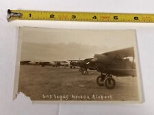 VTG Antique Real Photo Postcard Las Vegas Airport Bi Planed 1931 Franklin Stamp picture