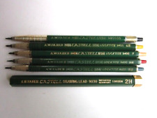 5 Vintage Drafting Drawing Mechanical Pencils F, 3H, 4H, 5H Faber Castell 9400 picture