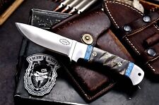 CFK Handmade DC53 Custom SHEEP HORN TURQUOISE STONE Hunting Camping Sport Knife picture