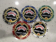 ESPN Poker Club Casino Chip Lot + FREE Las Vegas Chip Great Golf Ball Markers picture