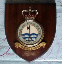 Vintage RAF Royal Air Force Gibraltar Squadron Station Crest Shield Plaque picture