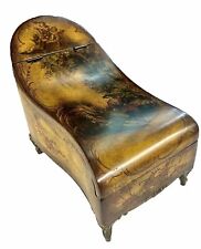 Rare Vintage Chaise Lounge Style  Chinese Wood Jewelry Box Heavy picture