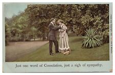 Vintage Postcard c1907 Just one word of Consolation, just a sigh of sympathy Unp picture