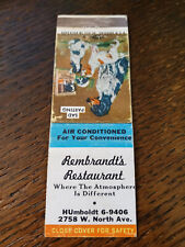 Vintage Matchbook: Rembrandt's Restaurant, Chicago, IL picture