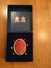 HALCYON DAYS ENAMELS SEWING NOTION  PIN CUSHION ROSES- EXCELLENT IN ORIGINAL BOX picture