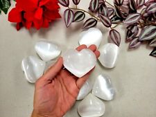 Polished Selenite Crystal Heart  Selenite Palmstones Natural Healing Crystals picture