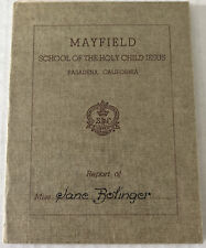 Mayfield School of the Holy Child Jesus Pasadena, CA Vintage Report Card 1948-49 picture