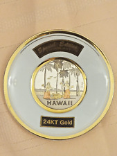 Vintage Special Edition Chokin art Hawaii 4 1/2 inch 24 karat gold plate picture