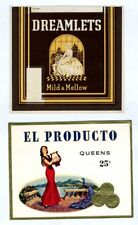10 Original Unused Cigar Box Labels and 7 Cigar Bands Yellow Cab Sun Maid  picture