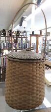 Antique Tall Handled Gathering Basket with Lid picture