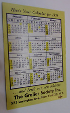 1959 Pocket Calendar The Grolier Society Building 575 Lexington Ave New York 22 picture