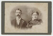 Antique CDV Circa 1870s Beautiful Couple Fancy Clothing Man With Mustache picture
