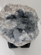 Celestite Geode Quartz Crystal Mineral Specimen. RARE LARGE TERMINATED CRYSTALS picture