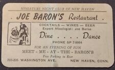 Vintage 1950's Joe Baron's Restaurant Bawdy Novelty Business Card picture
