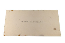Antique Victorian Calling Card Ilona Caturani 2 Piece Rectangle Basic Linen #1B picture