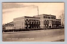 Manchester CT-Connecticut, State Armory, Antique, Vintage Souvenir Postcard picture