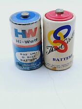 2 Vintage 1960s-1970s D Cell Batteries Hi Watt, & Three Circles HTF picture
