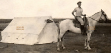 C.1920 FOREST CITY TENT, PERRY IOWA AREA HORSEBACK RIDER LASSO PHOTO F2 picture