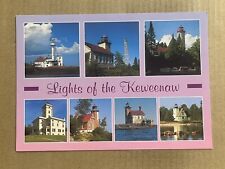 Postcard Michigan MI Keweenaw Peninsula Lighthouses Vintage PC picture
