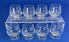 Vintage Mini Shot Glasses Stemmed Etched Cordial Brandy Snifters 2