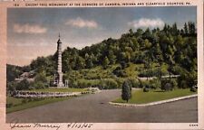 Vintage Linen Postcard Cherry Tree Monument. Q119 picture