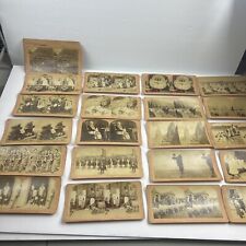 Lot Of 37 Vintage James M. Davis STEREO VIEW CARDS People Places Towns Animal BW picture