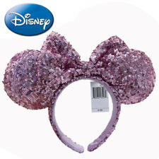 Disney-Minnie Mouse NWT Gift Ears Headband Light purple Sequins Bow Anniversary picture