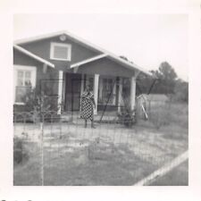 Old Photo Snapshot African American Front House Vintage Portrait 7A5 picture