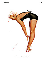 1937 George Petty Risque Pinup Girl art Bent Over now none of your tricks  L15 picture