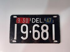 Vintage Rare 1947 Delaware Porcelain license plate Tag picture
