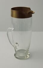 Dorothy Thorpe 22K Gold Rimmed Golden Band Glass Martini Cocktail Pitcher MCM picture