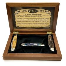 1995 Case XX Rare Stockman Bone 4-Blade Set #140 in Wood Box picture