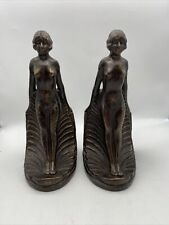 Design Toscano Naked Nude Lady Woman Bookends Art Deco Cast Iron HEAVY picture